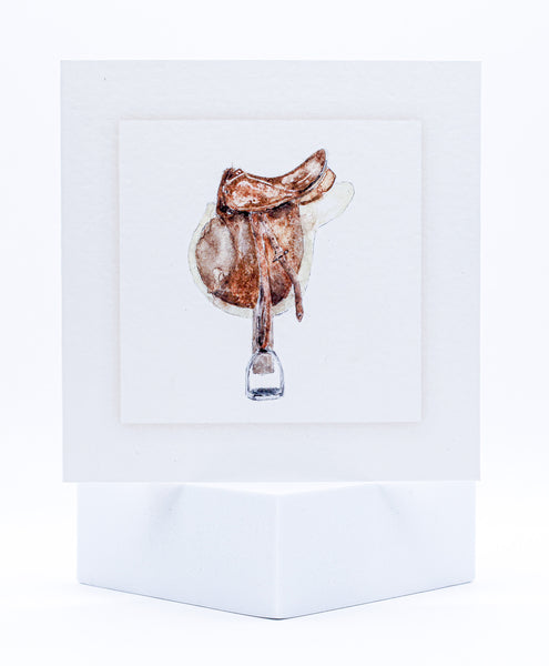 Large Animal Hospital Sympathy Card - Saddle