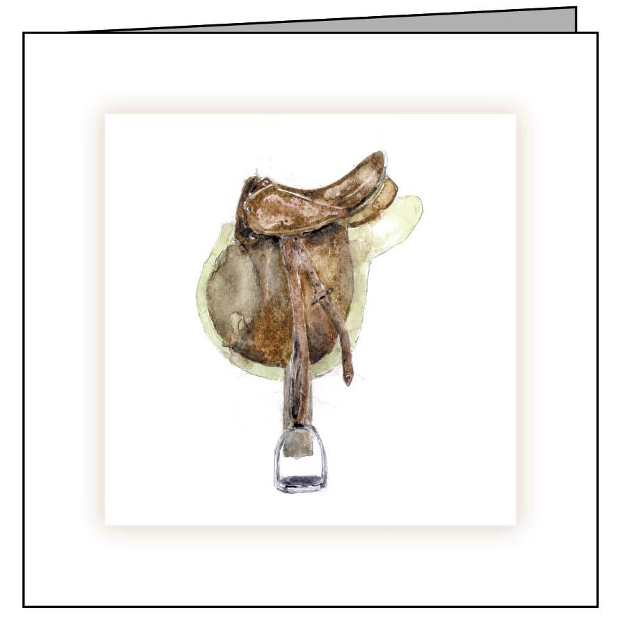 Large Animal Hospital Sympathy Card - Saddle