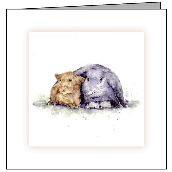 Animal Hospital Sympathy Card - Rabbit and Guinea Pig