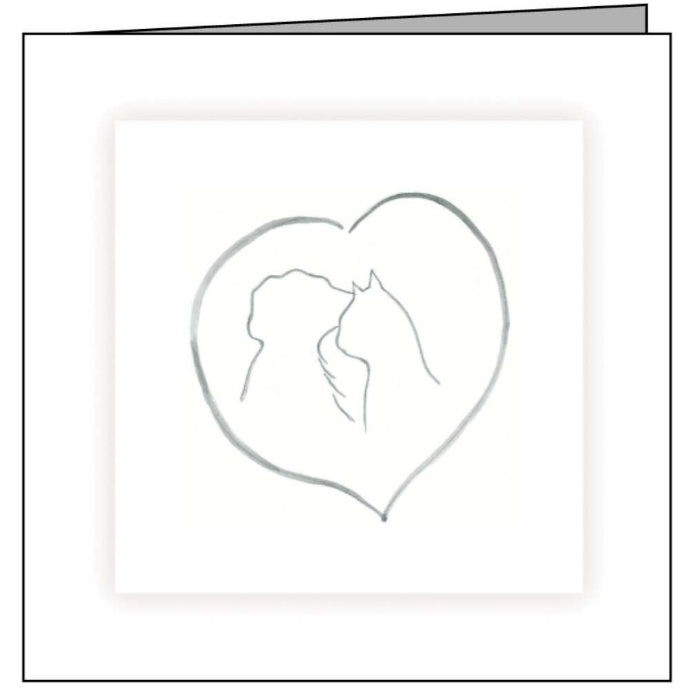 Animal Hospital Sympathy Card - Dog and Cat Heart