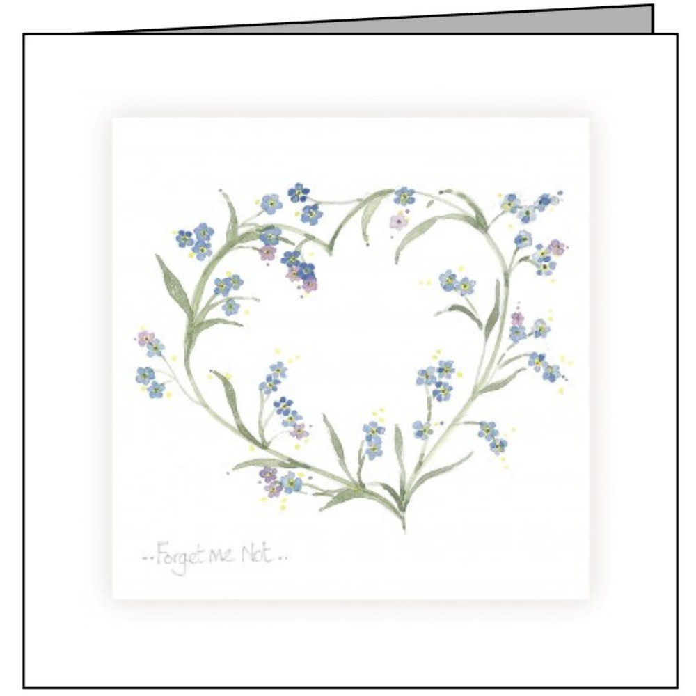 Animal Hospital Sympathy Card - Forget Me Not Heart