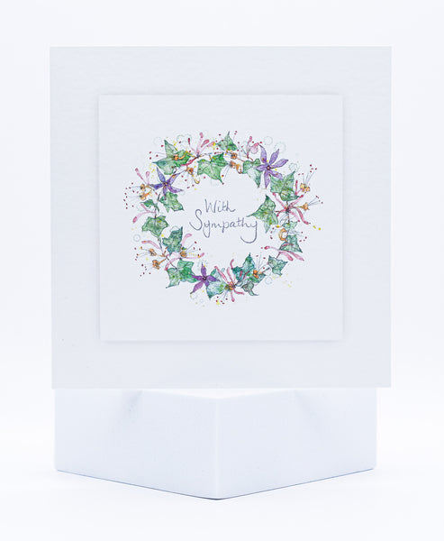 Animal Hospital Sympathy Card - Wreath of Flowers