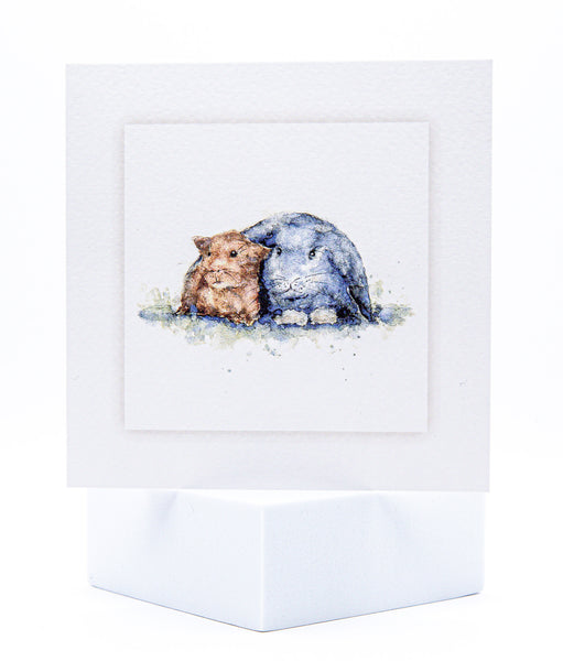 Animal Hospital Sympathy Card - Rabbit and Guinea Pig
