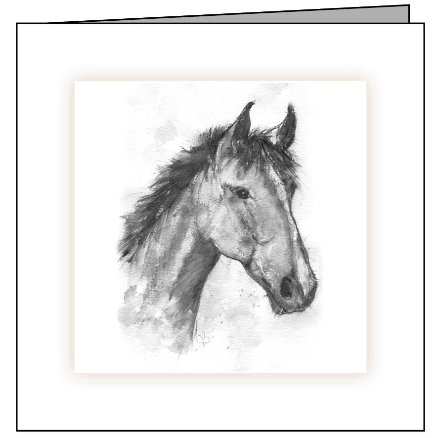 Large Animal Hospital Sympathy Card - Horse Head