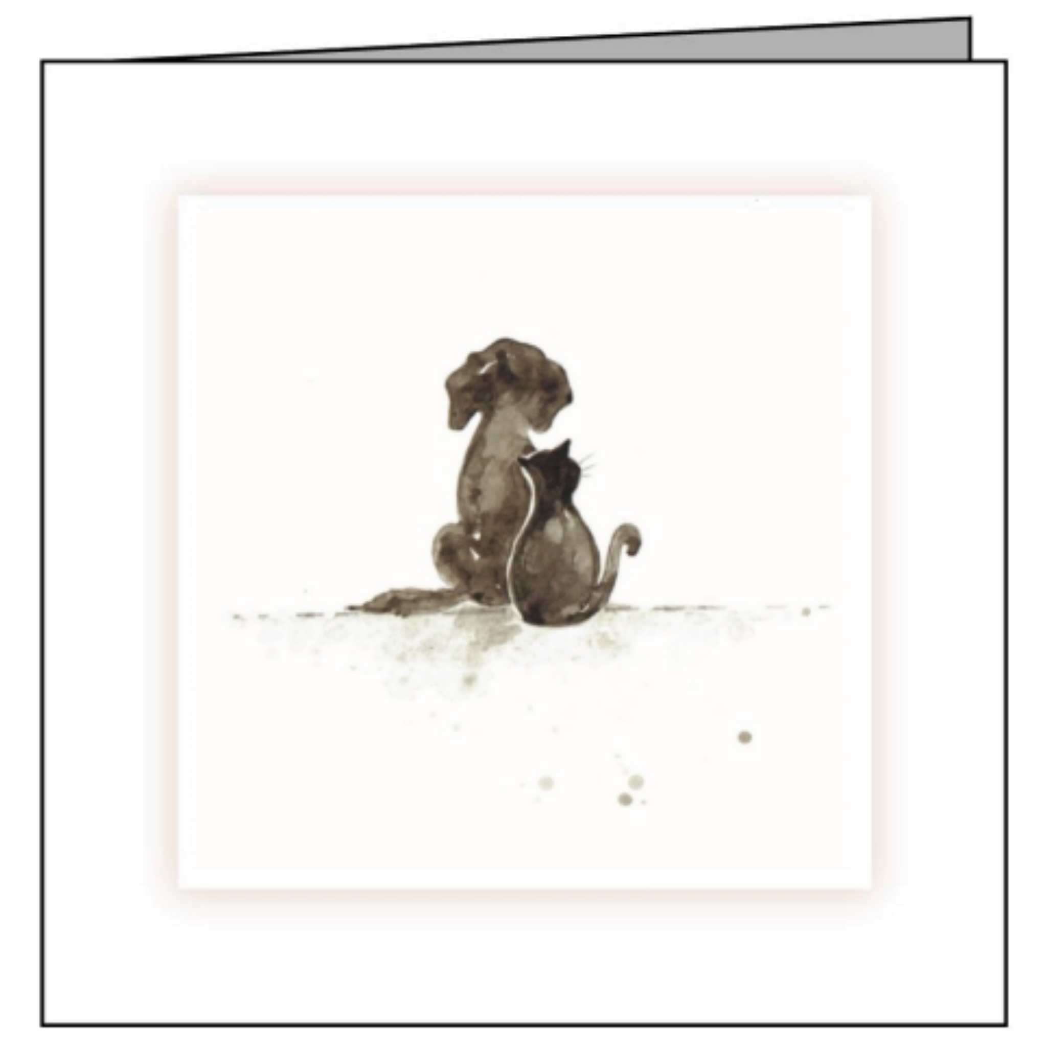 Animal Hospital Sympathy Card - Dog & Cat Silhouette