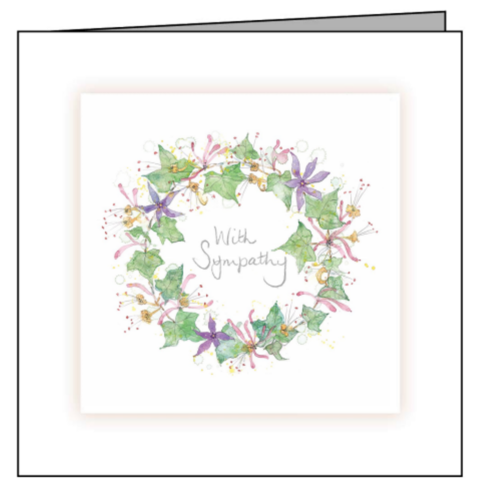 Animal Hospital Sympathy Card - Wreath of Flowers