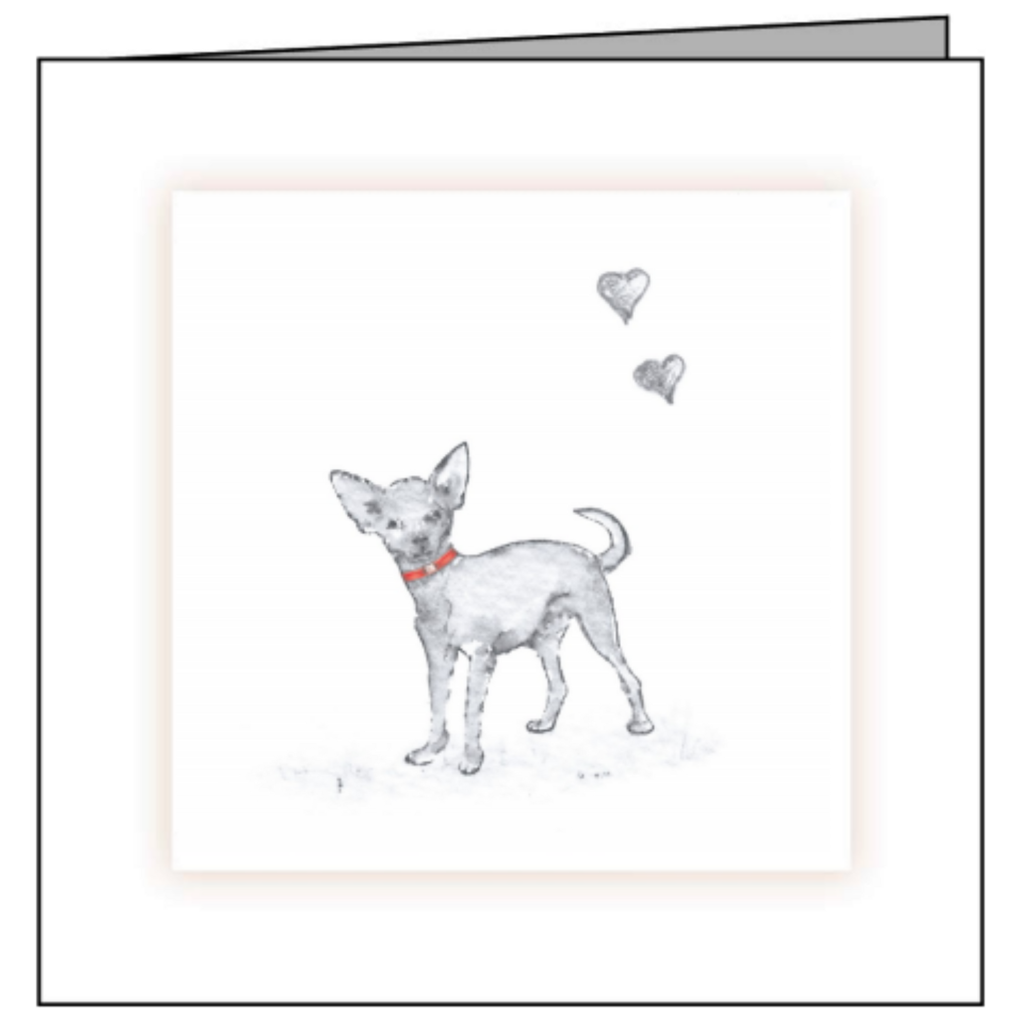 Animal Hospital Sympathy Card - Small Dog with Red Collar